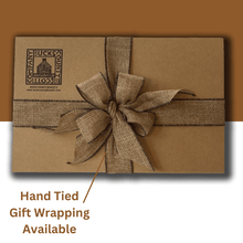 Load image into Gallery viewer, Gift Wrapped Biscotti Box Showing Tied Bow