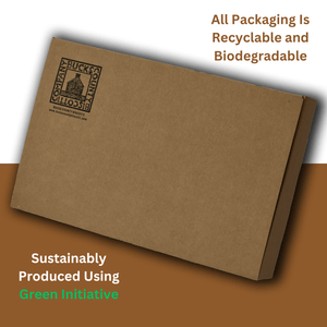 Subscription Biscotti box showing recyclable and biodegradable packaging