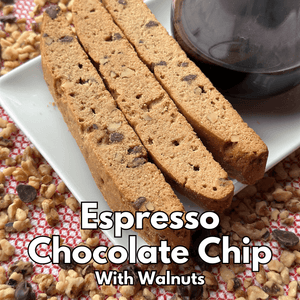 Espresso Chocolate Chip with Walnuts Biscotti