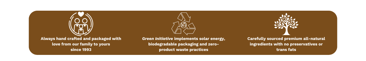 Collection page banner showing value props of Bucks County Biscotti