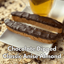 Load image into Gallery viewer, Chocolate Dipped Classic Anise Almond Biscotti